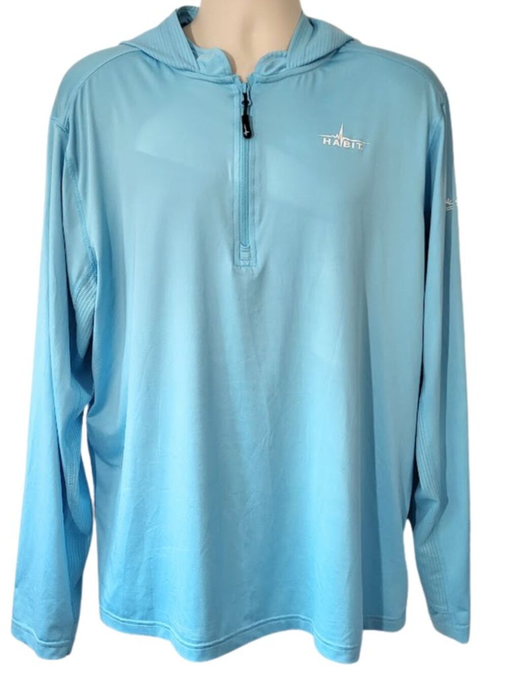 HABIT Light Blue Solar Factor Performance Pullover Hoodie - Men's L